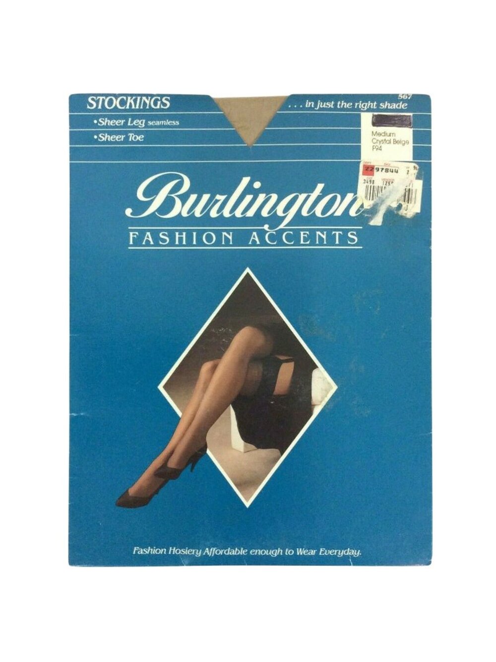 Burlington Fashion Accents Thigh High Stockings Medium Crystal Beige Sheer Toe
